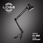 Лампа настільна чорна, на струбцині "Антрацит" Е27 (ТМ LOGA ® Light)
