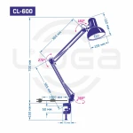 Лампа настільна жовта, на струбцині "Соняшник" Е27 (ТМ LOGA ® Light) - Зображення 3