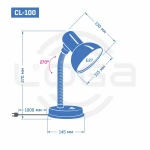 Настільна лампа блакитна, "Волошка" Е27 (ТМ LOGA ® Light) - Зображення 3