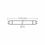 LED лампа VIDEX T8 24W 1.5M 4000K 185-265V матова - Зображення 3