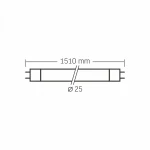 LED лампа VIDEX T8 24W 1.5M 4000K 185-265V матова - Зображення 3