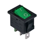 KCD1-2-101N G/B 220V Перемикач 1 клав. (зелений) з підсвічуванням TNSy