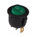 KCD1-5-101N G/B 220V Перемикач 1 клав. круглий з підсвічуванням (зелений) TNSy