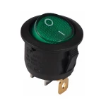KCD1-5-101N G/B 220V Перемикач 1 клав. круглий з підсвічуванням (зелений) TNSy