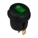 KCD1-5-101WN G/B 220V Перемикач 1 клав. круглий вологозахищений з підсвічуванням (зелений) TNSy
