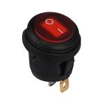 KCD1-5-101WN R/B 220V Перемикач 1 клав. круглий вологозахищений з підсвічуванням (червоний) TNSy