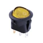 KCD1-8-101N Y/B 220V Перемикач 1 клав. круглий жовтий з підсвічуванням TNSy