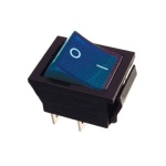 KCD2-202N BL/B 220V Перемикач 1 клав. синій з підсвічуванням TNSy