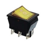 KCD2-203N Y/B 220V Перемикач 1 клав. перекидний жовтий з підсвічуванням TNSy