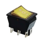 KCD2-203N Y/B 220V Перемикач 1 клав. перекидний жовтий з підсвічуванням TNSy