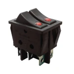 KCD2-2101EN R+R/B 220V Перемикач 2 клав. червоний з підсвічуванням TNSy