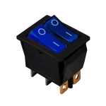 KCD2-2101N BL+BL/B 220V Перемикач 2 клав. синій + синій з підсвічуванням TNSy