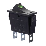 KCD3-101EN G/B 220V Перемикач 1 клав. зелений з підсвічуванням TNSy