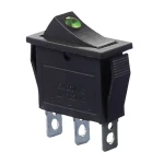 KCD3-101EN G/B 220V Перемикач 1 клав. зелений з підсвічуванням TNSy