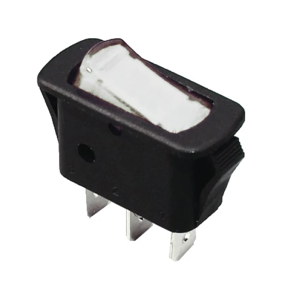KCD3-101N-12 W/B 220V Перемикач 1 клав. білий з підсвічуванням TNSy