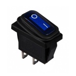 KCD3-101WN BL/B 220V Перемикач 1 клав. вологозахищений синій з підсвічуванням TNSy