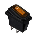 KCD3-101WN YL/B 220V Перемикач 1 клав. вологозахищений жовтий з підсвічуванням TNSy