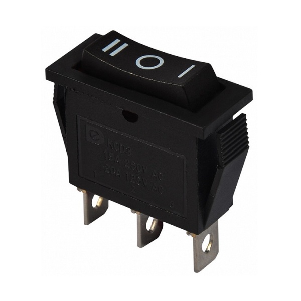 KCD3-103 B/B 220V Перемикач 1 клав. перекидний чорний TNSy