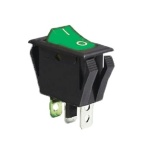 KCD3-2-101NV G/B 220V Перемикач 1 клав. зелений з підсвічуванням TNSy