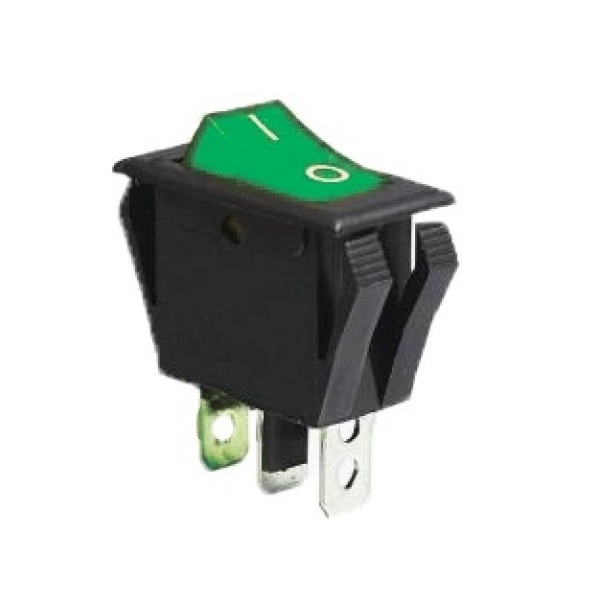 KCD3-2-101NV G/B 220V Перемикач 1 клав. зелений з підсвічуванням TNSy