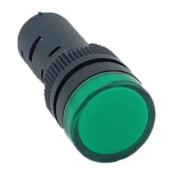 Лампа AD16DS d16mm зелена 12V AC/DC TNSy