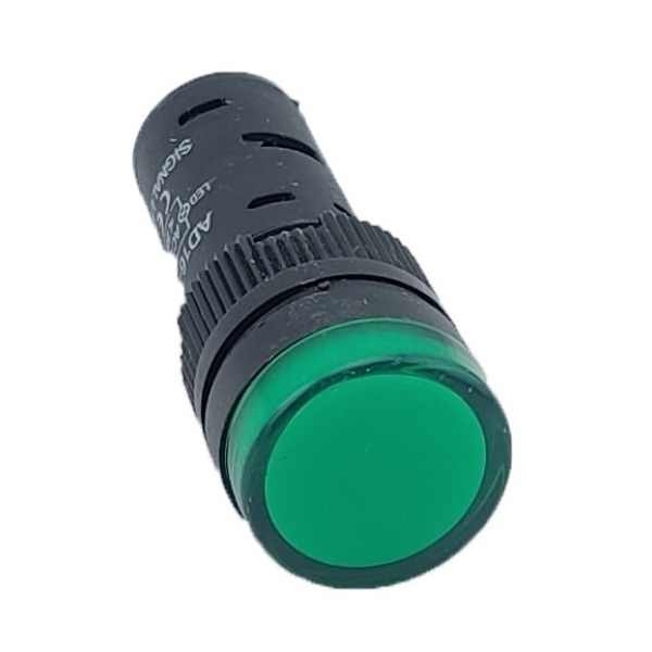Лампа AD16DS d16mm зелений 230V AC TNSy