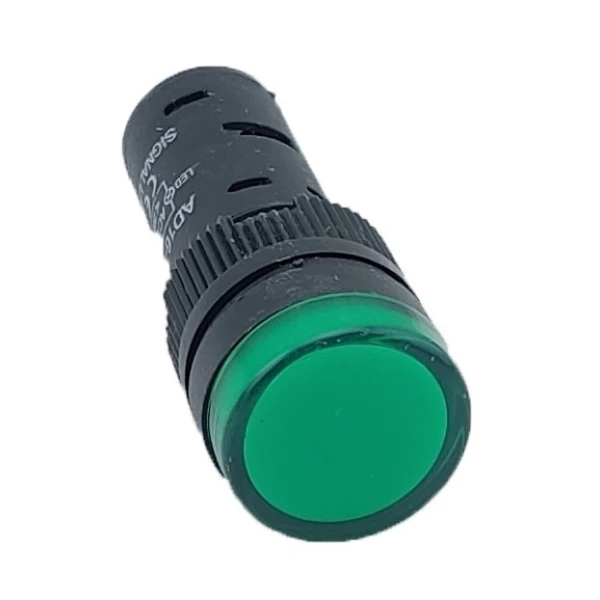 Лампа AD16DS d16mm зелений 230V AC TNSy