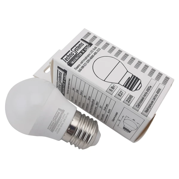 Світлодіодна лампа LED Bulb-G45-5W-E27-220V-4000K-450L ICCD (куля) TNSy