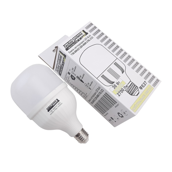 Світлодіодна лампа LED Bulb-T100-30W-E27-220V-4000K-2700L ICCD TNSy