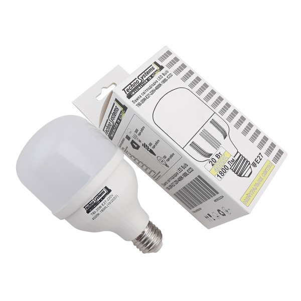 Світлодіодна лампа LED Bulb-T80-20W-E27-220V-4000K-1800L ICCD TNSy