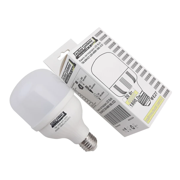Світлодіодна лампа LED Bulb-T80-20W-E27-220V-4000K-1800L ICCD TNSy