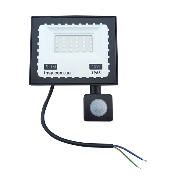 Прожектор LED 20W ULTRA Slim 220V 1800Lm 6500K IP65 з датчиком руху TNSy
