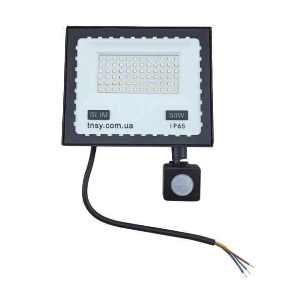 Прожектор LED 50W ULTRA Slim 220V 4500Lm 6500K IP65 з датчиком руху TNSy