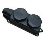 Розетка двомісна із захисними кришками RUBBER IP44 TNSy