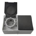 Розетка накладна 1-а з/к + накладний вимикач 1-кл. IP54 TNSy SURFACE