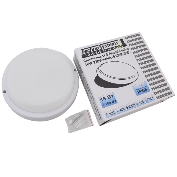 Світильник LED Round Ceiling 18W-220V-1440L-6500K-IP65 (ЖКХ коло) TNSy