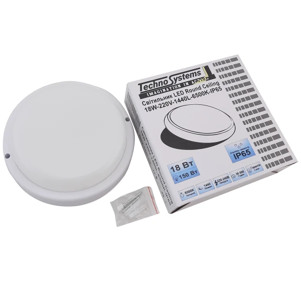 Світильник LED Round Ceiling 18W-220V-1440L-6500K-IP65 (ЖКХ коло) TNSy