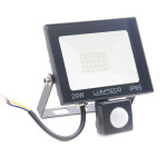Світлодіодний прожектор LUMTECO YX-01S з датчиком руху 20w 6500К IP65 100-265V чорний (YX-01S-20-6500)