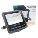 Світлодіодний прожектор LUMTECO YX-06 100w 6500К IP65 90-265V чорний (YX-06-100-6500) - Зображення 2