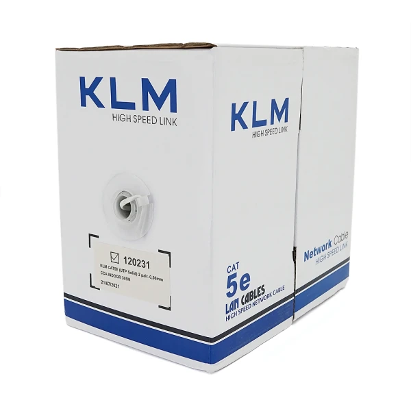 Кабель КПВ UTP 2 * 2 * 0.5 ССА cat 5E для внутр робіт 305 м, Gray
