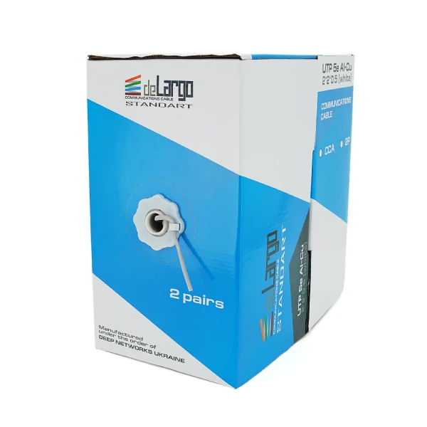 Кабель КПВ UTP 2*2*0.5 ССА cat 5E для внутр работ 500 м, Gray