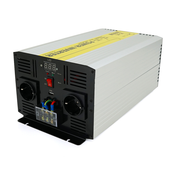 Інвертор напруги RITAR RSC-3000, 12V/220V, 3000W з правільною синусоїдою, 2xShuko, 1xUSB, клемні дроти, клемні колодки, BOX, Q2