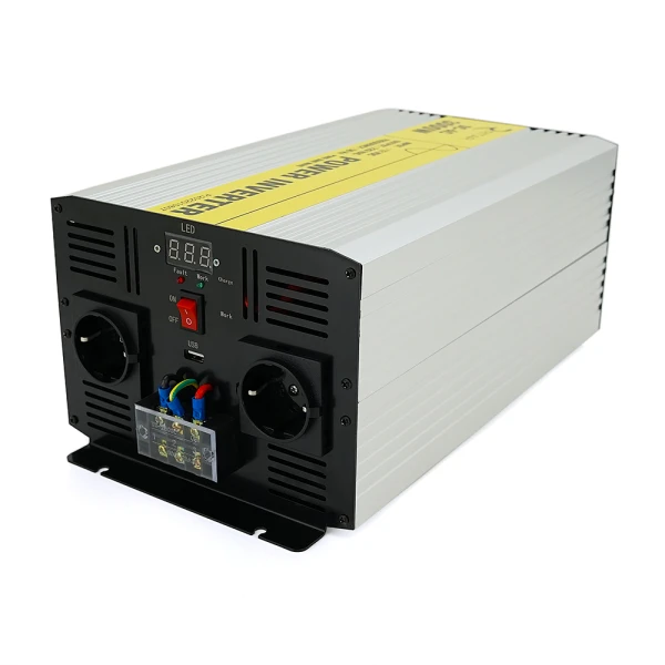 Інвертор напруги RITAR RSC-3000, 12V/220V, 3000W з правільною синусоїдою, 2xShuko, 1xUSB, клемні дроти, клемні колодки, BOX, Q2