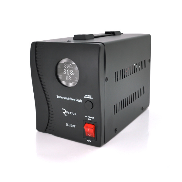 ДБЖ з правильною синусоїдою Ritar SK-500VA (300W), DC:145-275V, LED-дисплей, 1Shuko socket, 12V під зовнішню батарею, струм заряду 10/15А, Q4