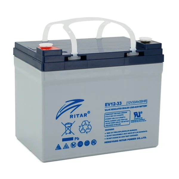 Тяговый  аккумулятор RITAR EV12-33,12V 33Ah, M5 ( 130 х 155 х 168 ), Q1