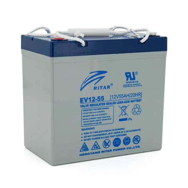 Тяговый  аккумулятор RITAR EV12-55,12V 55Ah, M5 ( 229 х 138 х 211(216) ), Q1