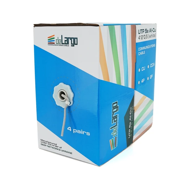 Кабель КПВ UTP 4*2*0.5 ССА cat 5E для внутрішнiх робіт 305 м, Gray