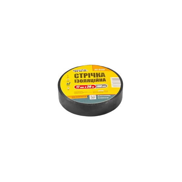 Стрічка ізоляційна MASTERTOOL 17 мм 20 м 10 шт чорна 44-9120