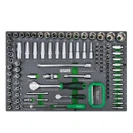 Набір інструменту в ложементі комбінований 1/4", 1/2" 133од. (тип D) TOPTUL GEDD348