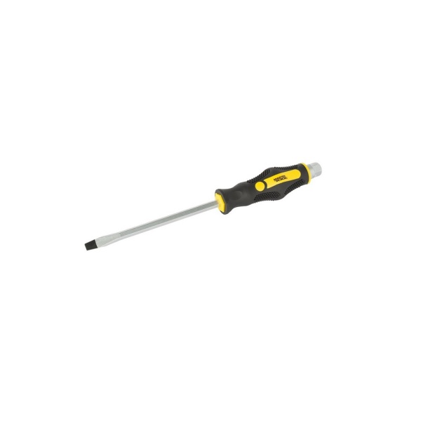 Викрутка ударна шліцева магнітна MASTERTOOL EXTERNAL HEX SL8х150 мм ручка з TPR покриттям 49-6815
